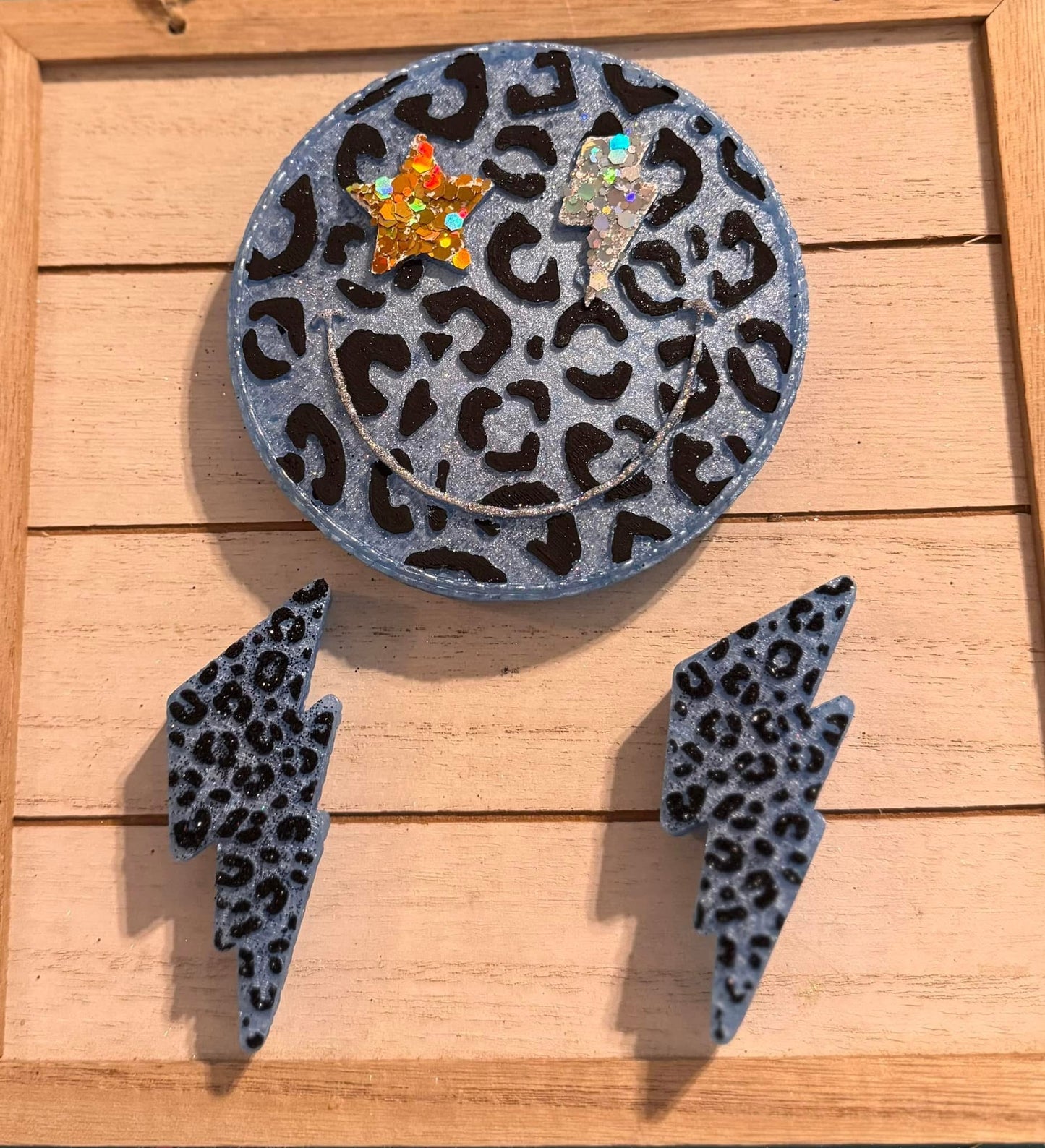 Lightening Bolt Smiley Hanging Freshie & Vent Clips