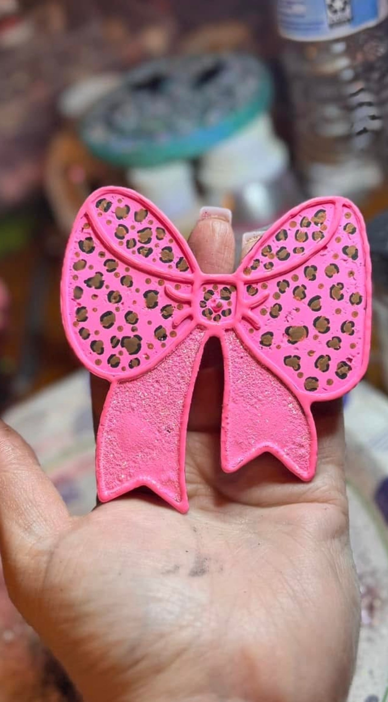 Cheetah Print Bow Hanging Freshie