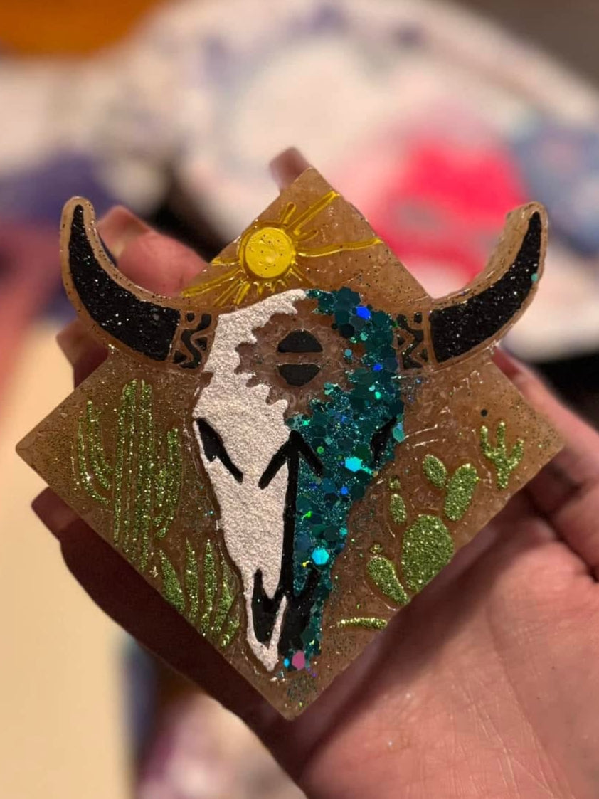 Aztec Bull Desert Scene Hanging Freshie