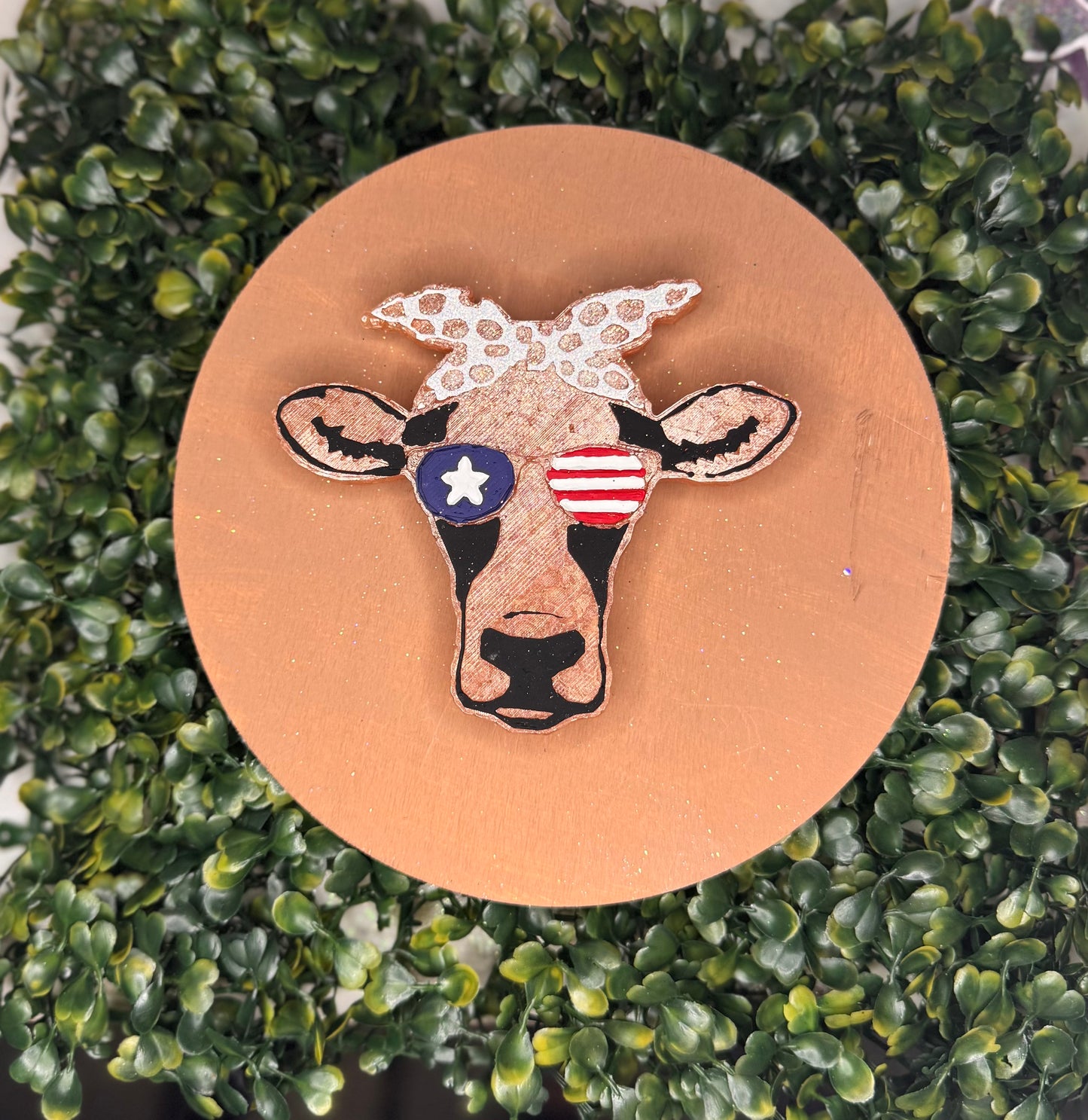 Americana Cow Hanging Freshie