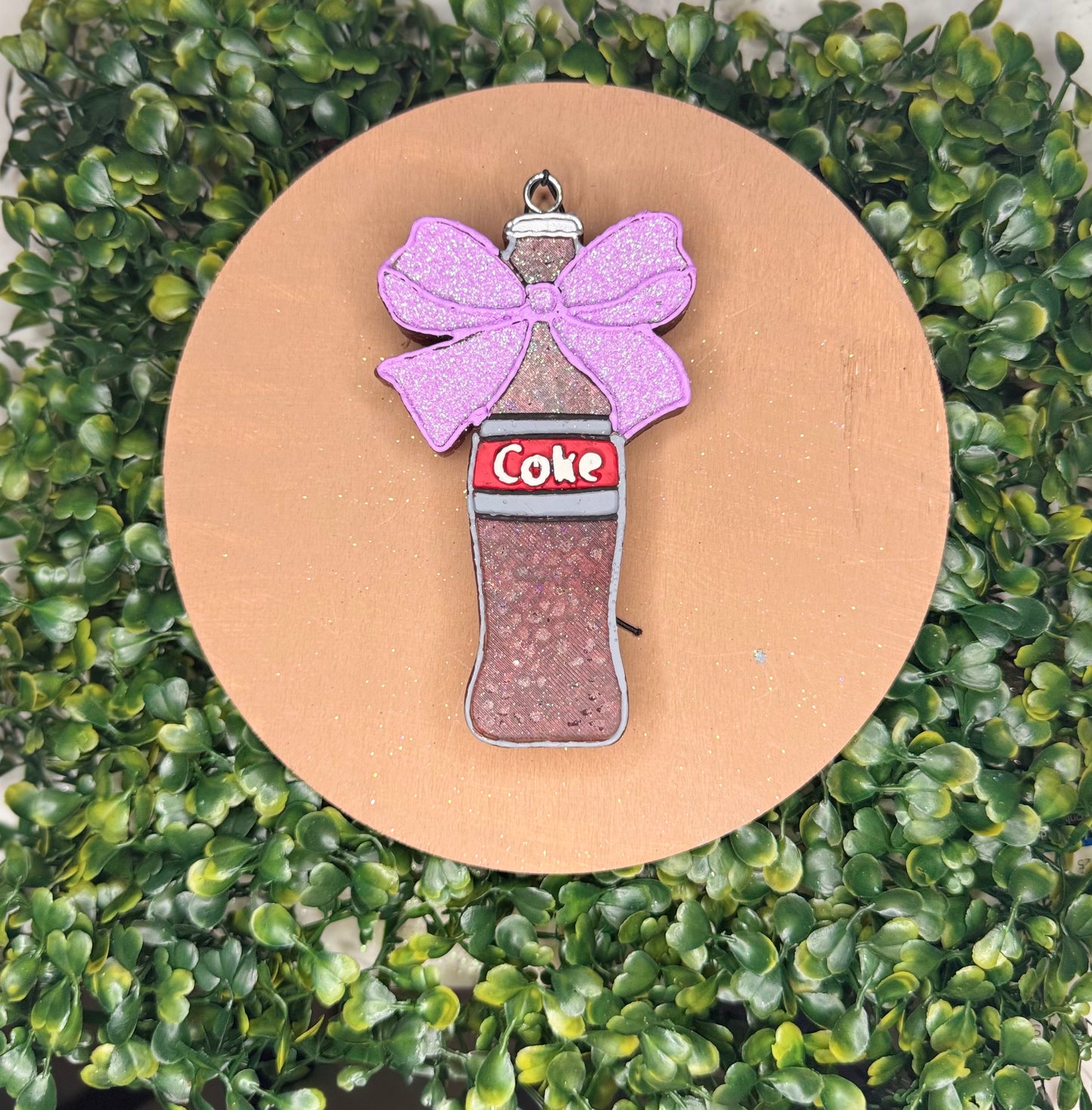 Coke With Coquette Bow Hanging Freshie