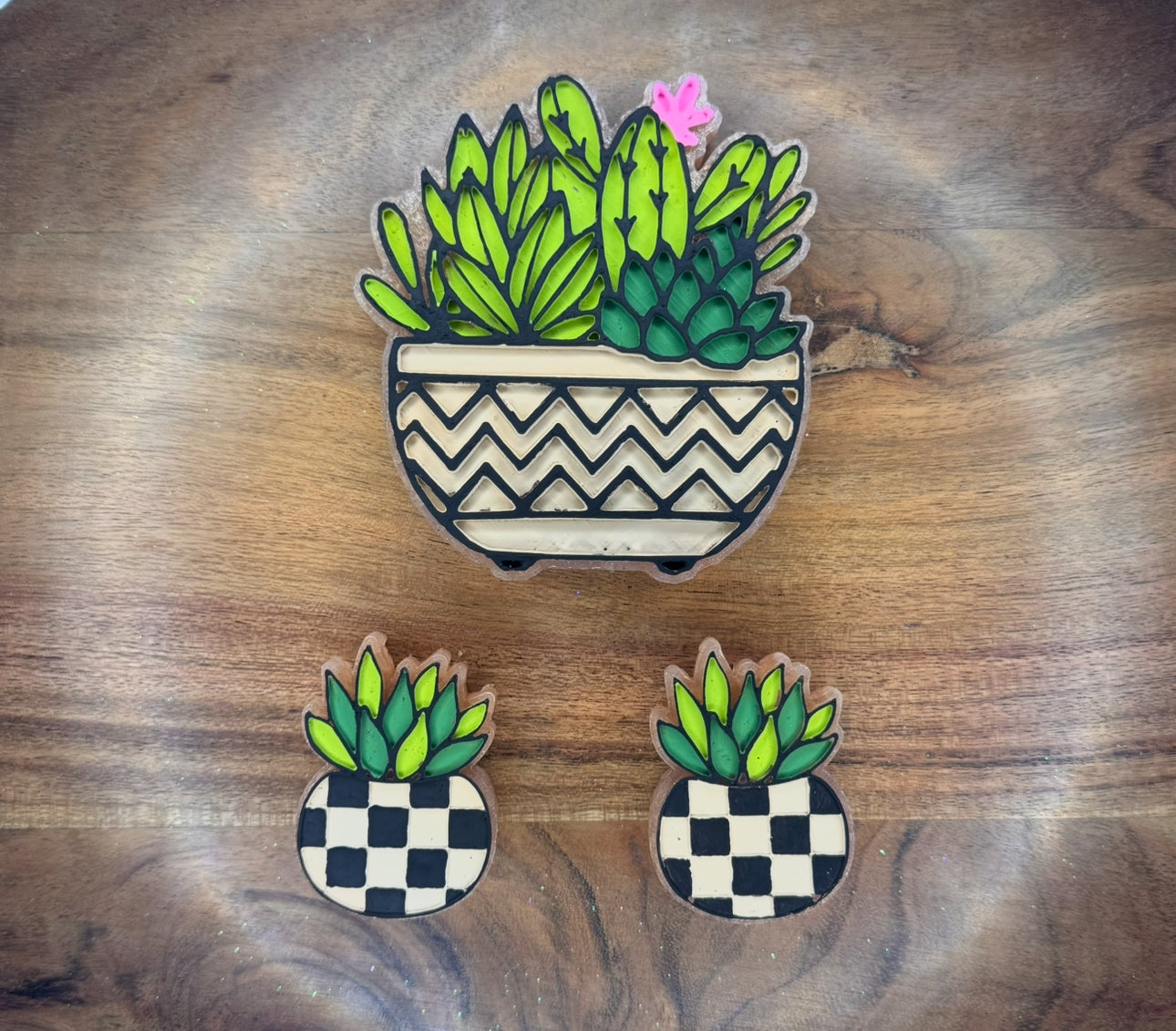 Potted Succulent Hanging Freshie & Vent Clips Set