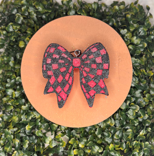 Checkered Bow Hanging Freshie