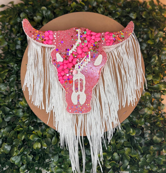 Aztec Bull With Fringe Hanging Freshie