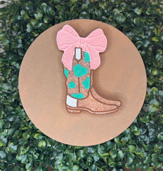 Coquette Bow Cowgirl Boots Hanging Freshie