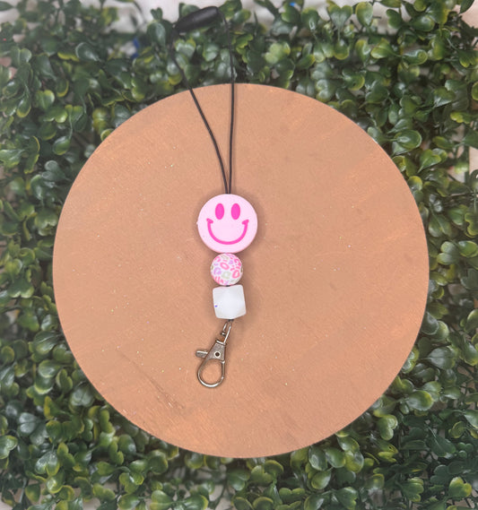 Pink smiley freshie hanger