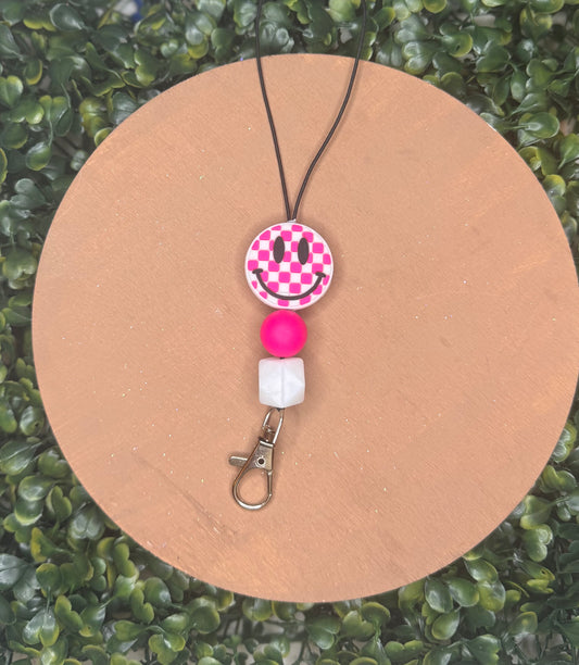 Checkered smiley freshie hanger