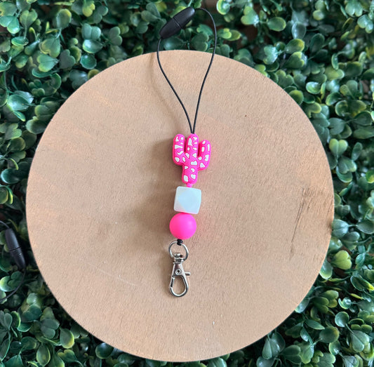 Hot pink cactus freshie hanger