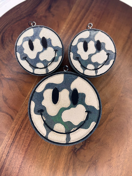 Cow Print Smiley Hanging Freshie & Vent Clips