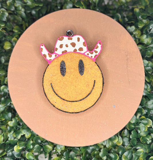 Cowboy Hat Smiley Hanging Freshie