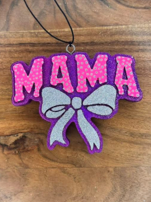 Mama Bow Hanging Freshie With Bow Polka Dot Design