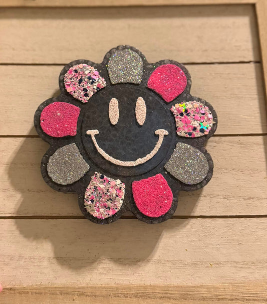 Chunky Glitter Smiley Flower Hanging Freshie