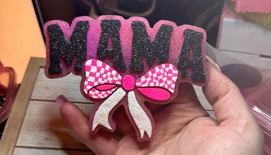 Mama Bow Hanging Freshie With Checkered Print Bow
