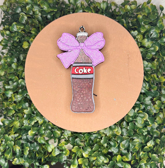 Coke With Coquette Bow Hanging Freshie