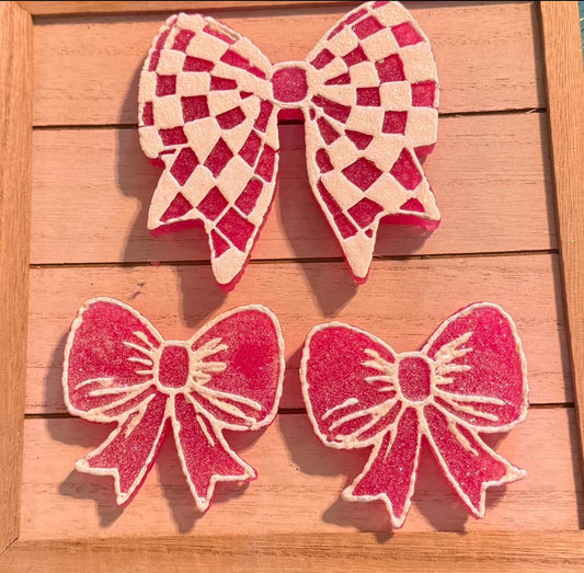 Checkered Bow Hanging Freshie & Vent Clips