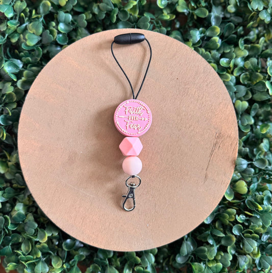 Neutral pink faith over fear freshie hanger