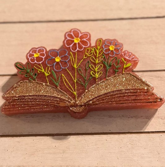 Book With Flowers Hanging Freshie